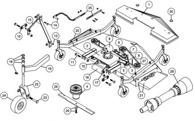 King Kutter Finish Mower Replacement Parts Diagram